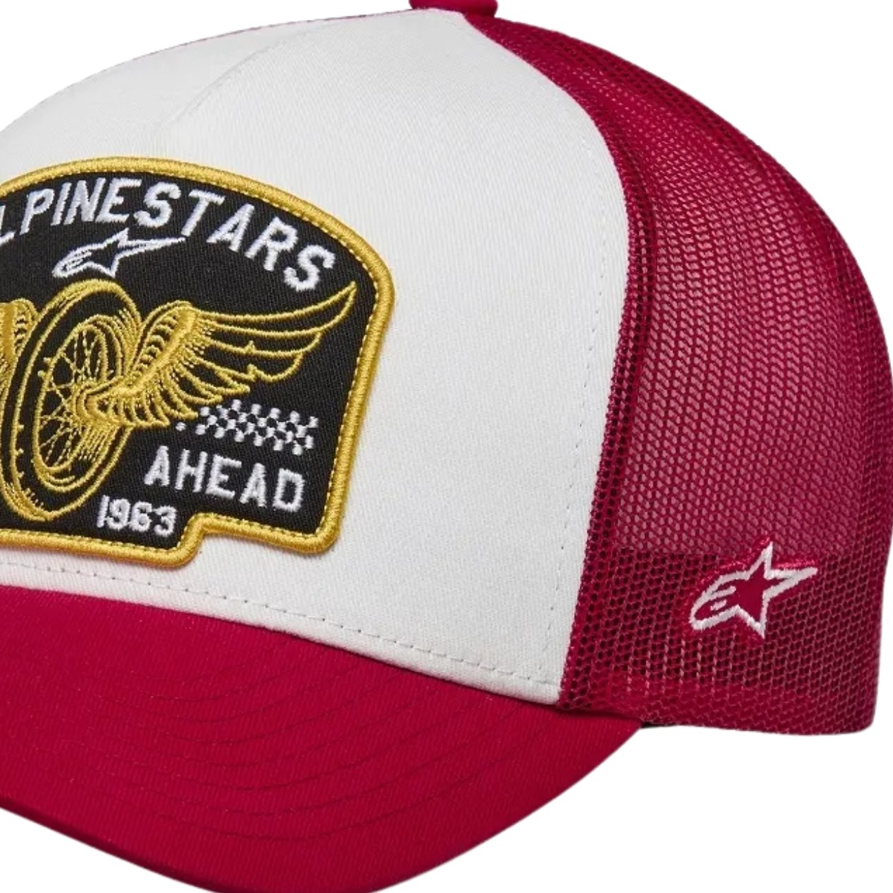 Bone Alpinestars Heritage Patch Trucker Branco Vermelho