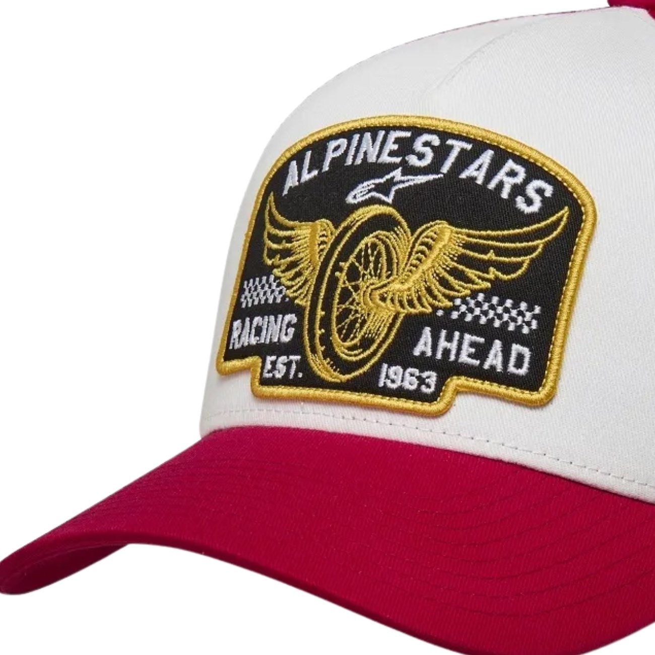 Bone Alpinestars Heritage Patch Trucker Branco Vermelho