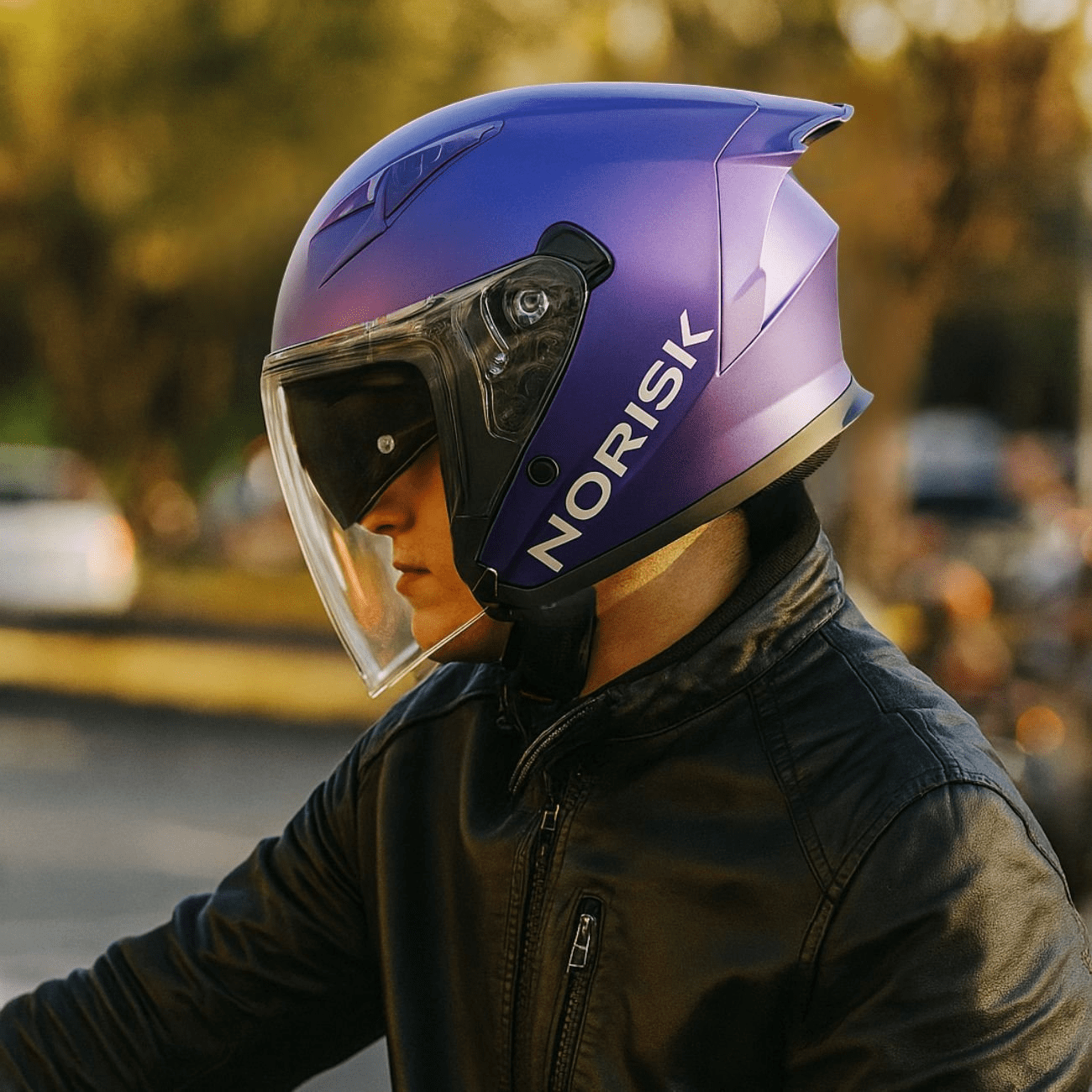 Capacete Aberto Norisk Downtown 2 Monocolor Azul Fosco
