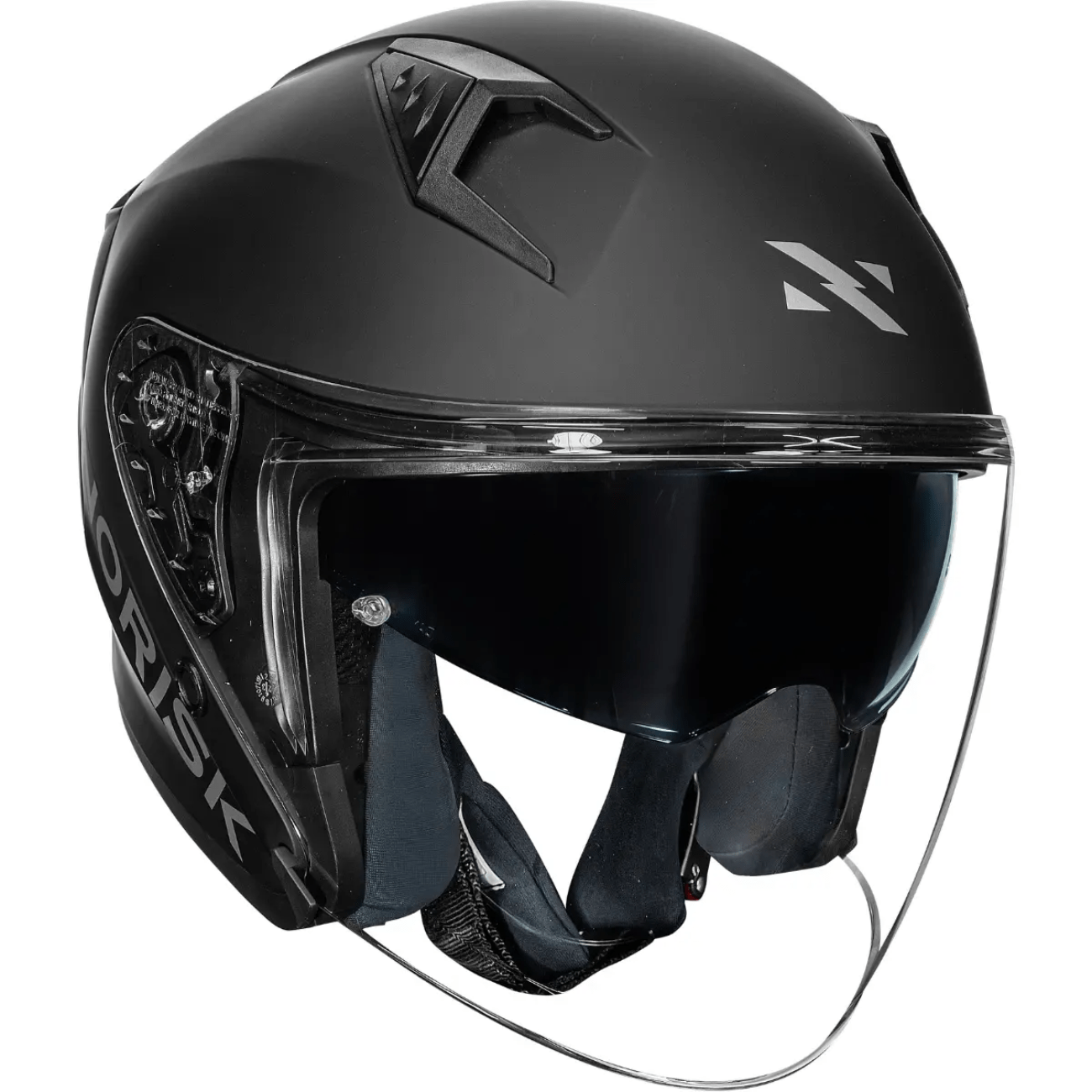 Capacete Aberto Norisk Downtown 2 Monocolor Preto Fosco