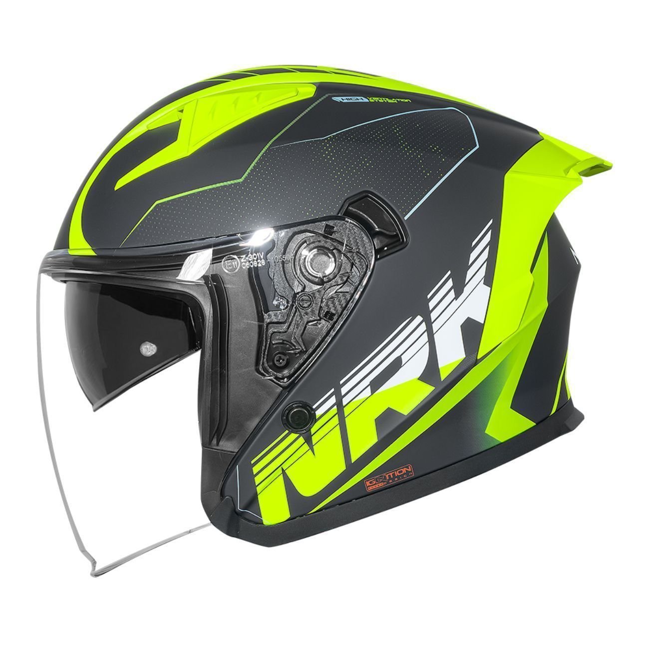 Capacete Aberto Norisk Downtown 2 Stage Azul Amarelo Fosco