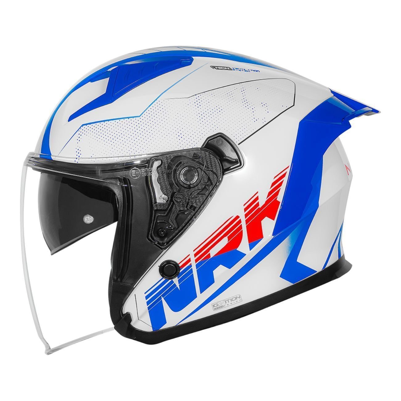 Capacete Aberto Norisk Downtown 2 Stage Branco Vermelho