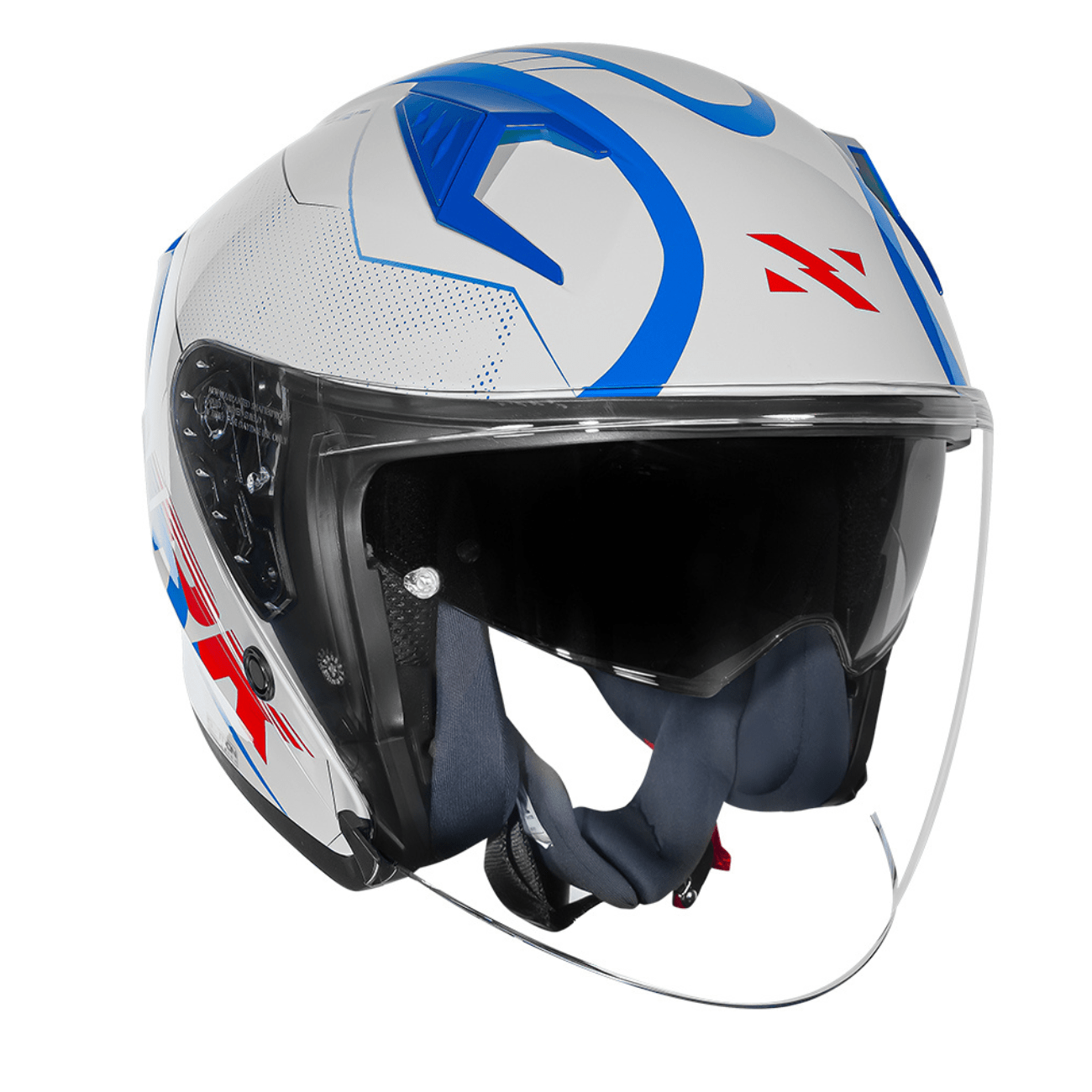 Capacete Aberto Norisk Downtown 2 Stage Branco Vermelho