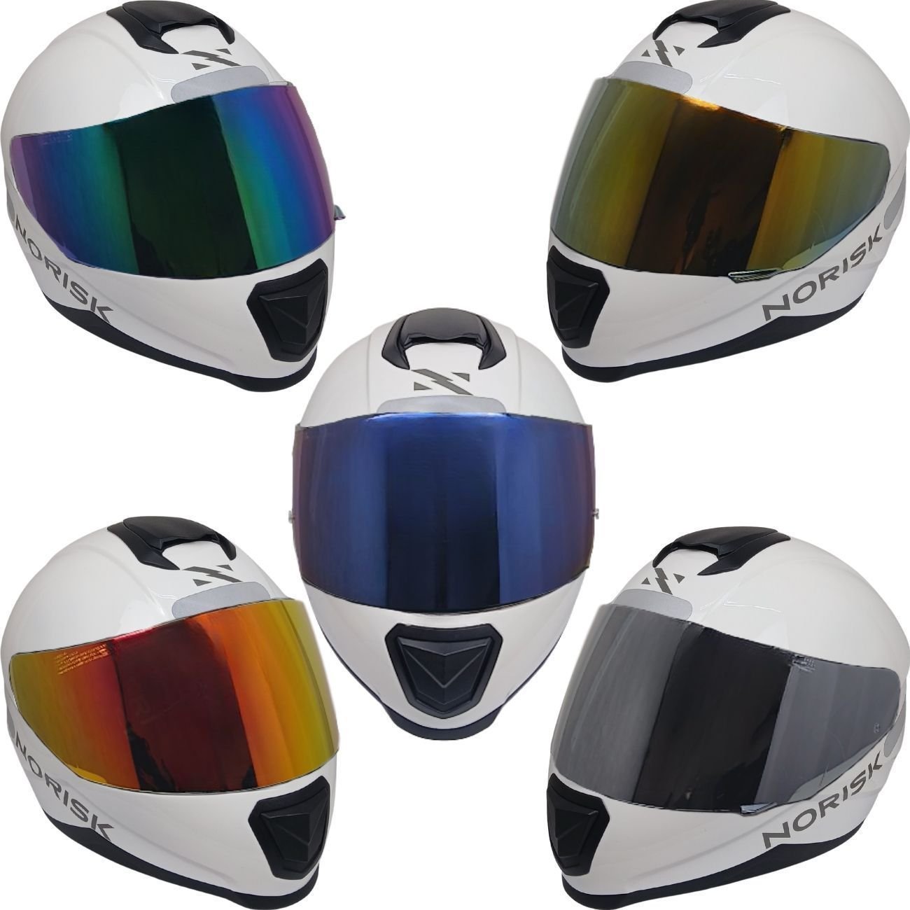 Capacete Fechado Norisk Razor Solid Monocolor Branco