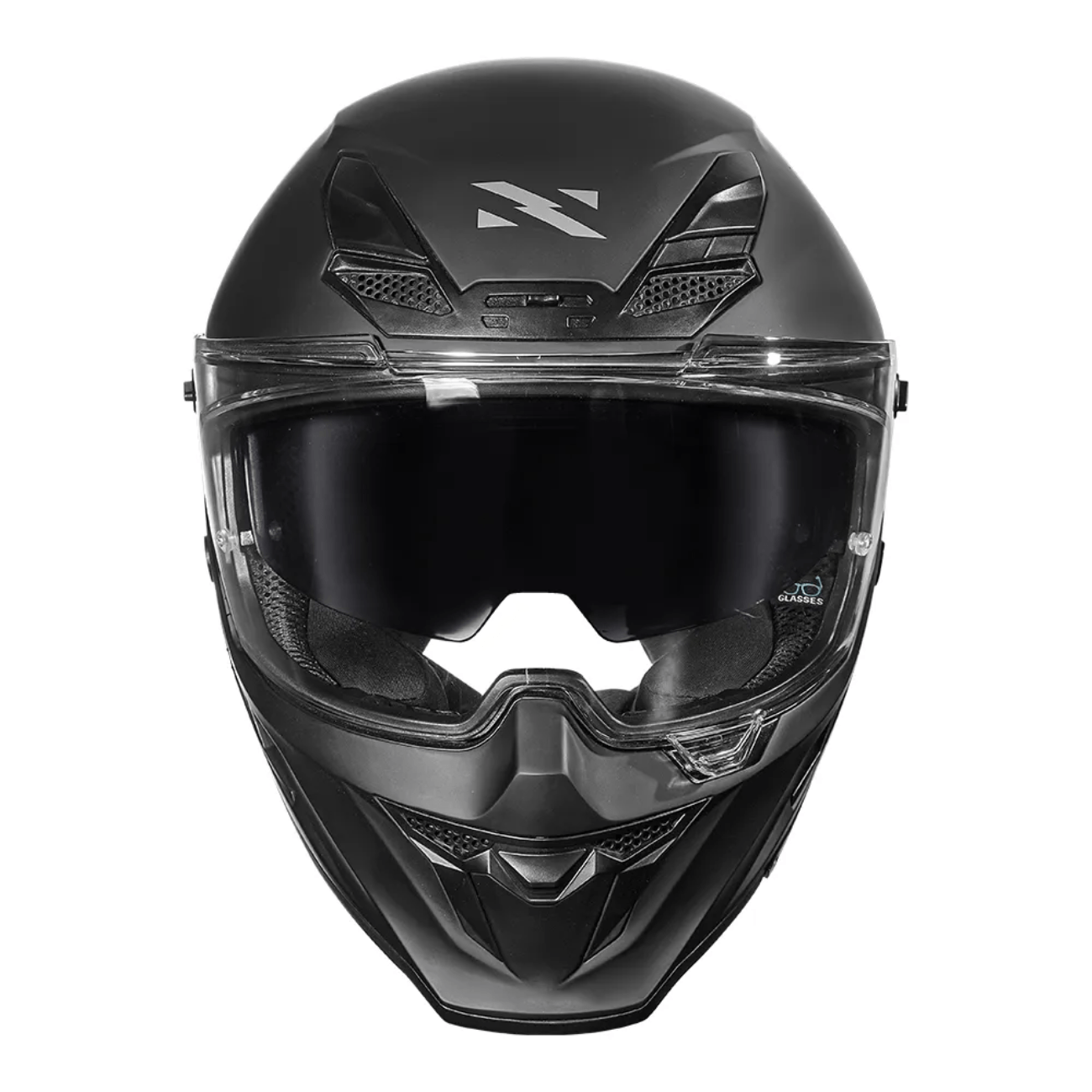 Capacete Norisk Rock Com Oculos Solar Monocolor Preto Fosco - RS1 Moto