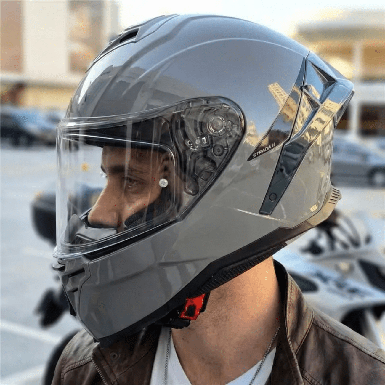 Capacete Fechado Norisk Strada 2 Monocolor Nardo Cinza Original