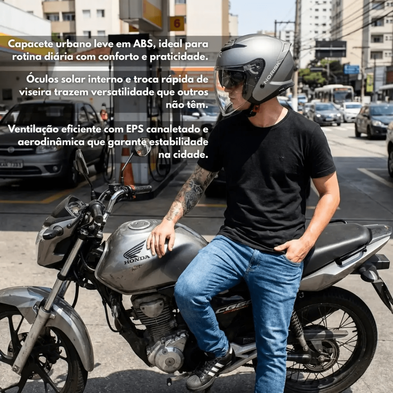 Capacete Norisk City Monocolor Cinza Fosco