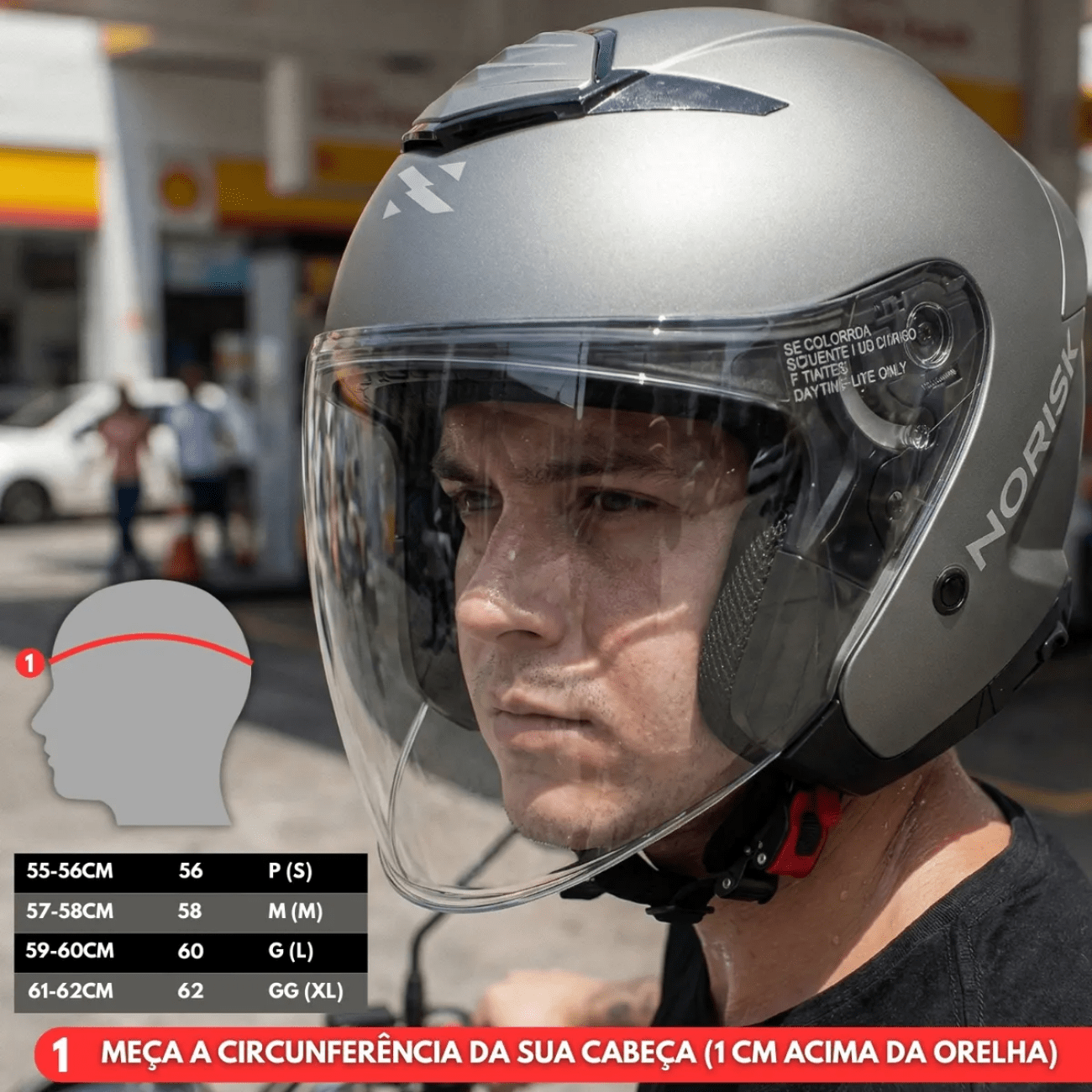 Capacete Norisk City Monocolor Cinza Fosco
