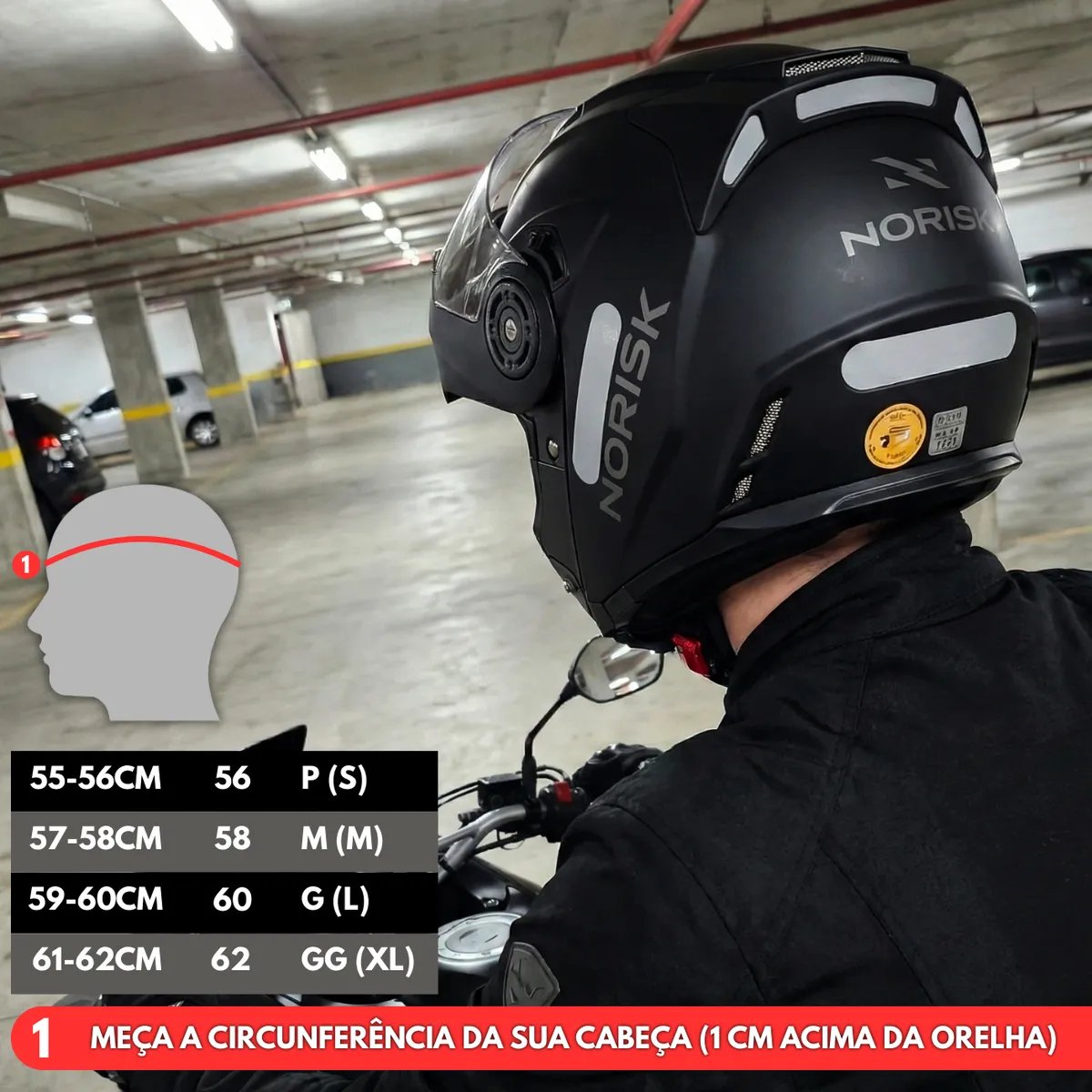 Capacete Norisk FF345 Route Monocolor Preto Fosco