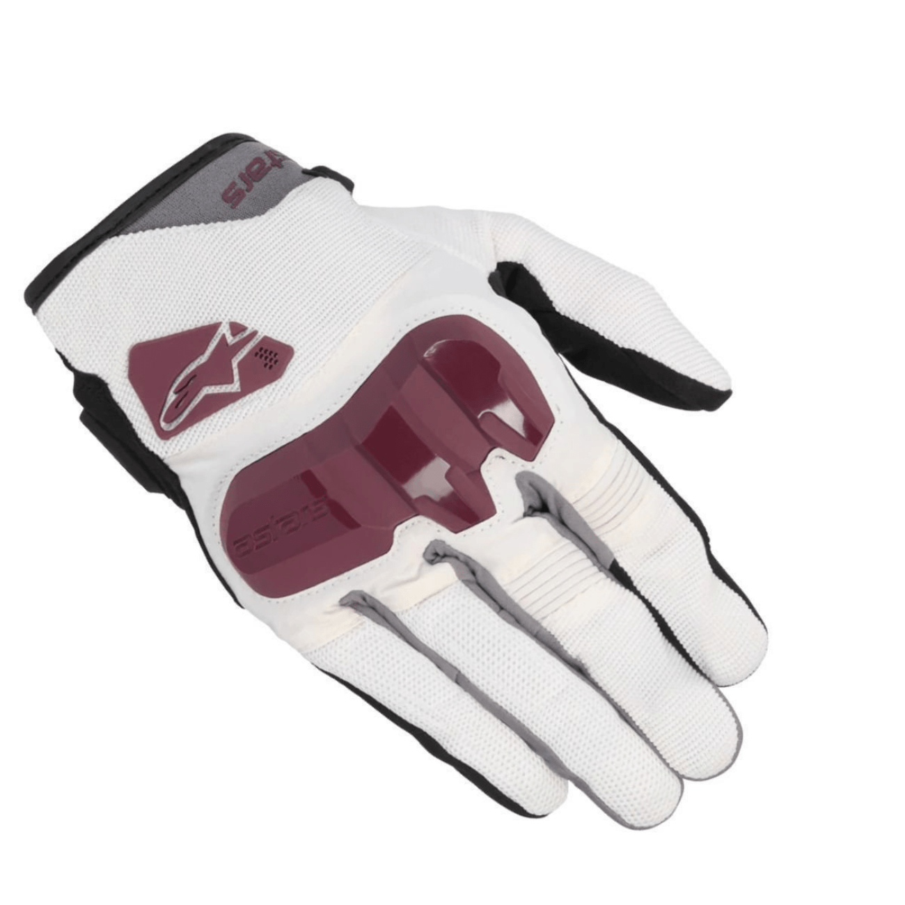 Luva Motociclista Alpinestars Chrome Womens Branca Borgonha