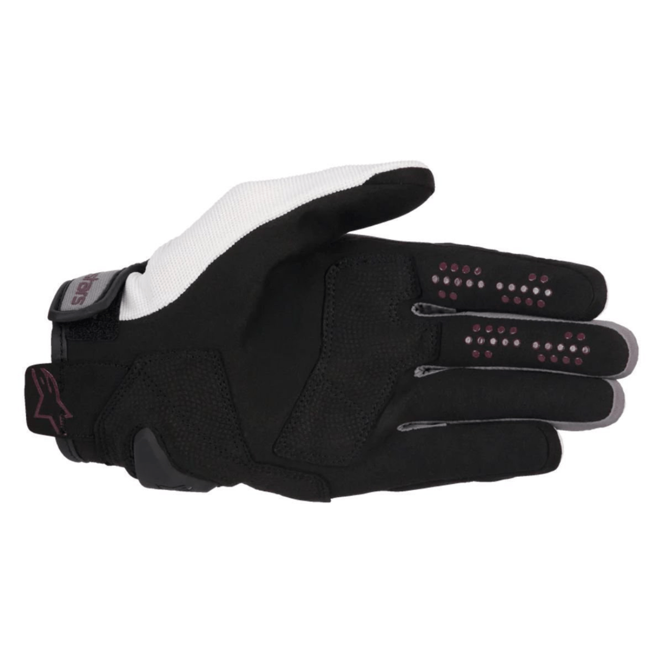 Luva Motociclista Alpinestars Chrome Womens Branca Borgonha