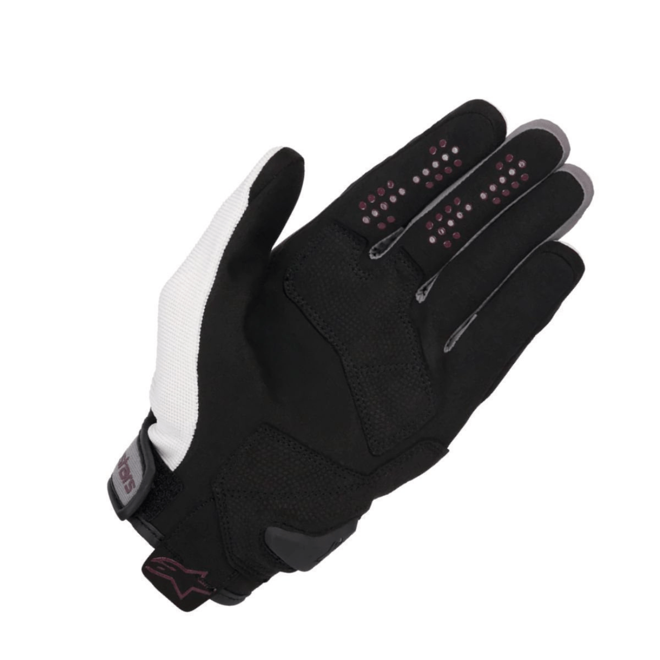 Luva Motociclista Alpinestars Chrome Womens Branca Borgonha