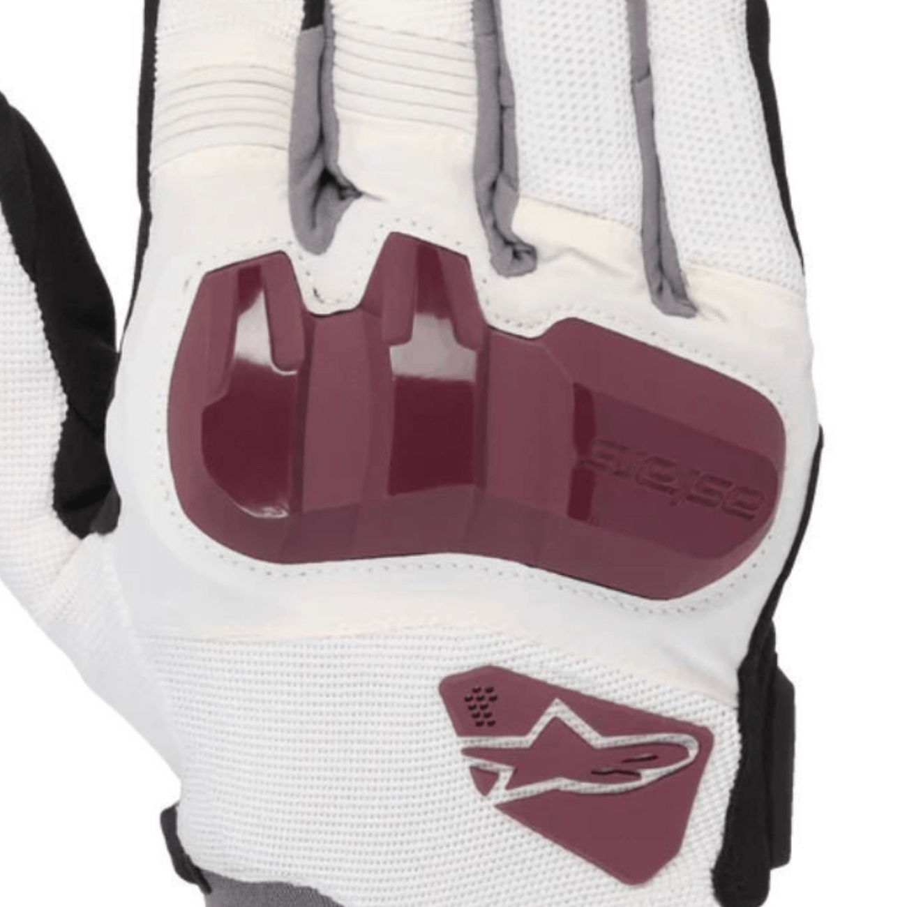 Luva Motociclista Alpinestars Chrome Womens Branca Borgonha