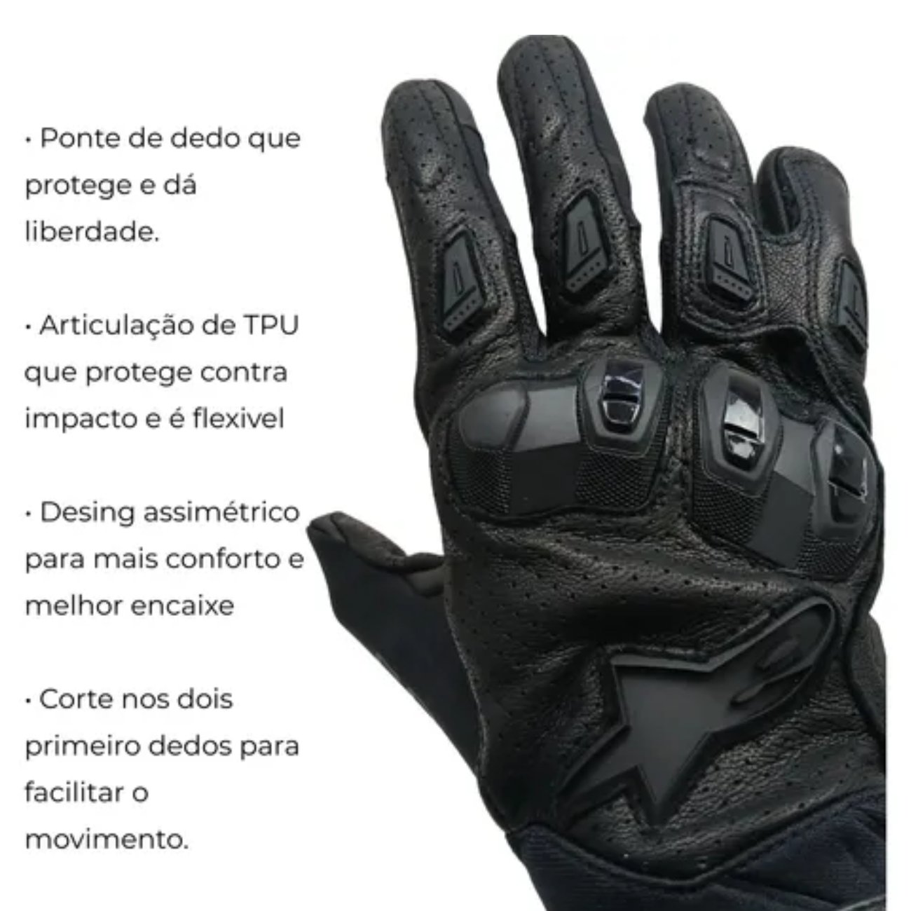 Luva Motociclista Alpinestars SP X 1 Preta Preta