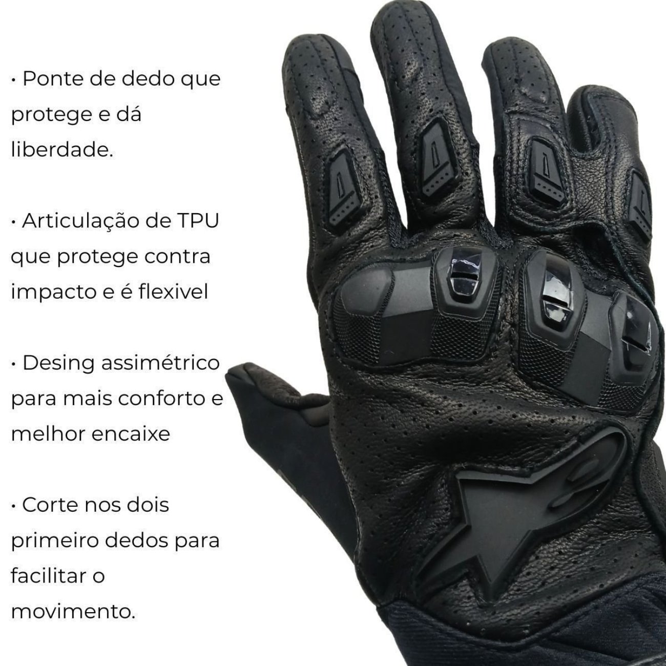 Luva Motociclista Alpinestars SP X 7 Air Preta Preta