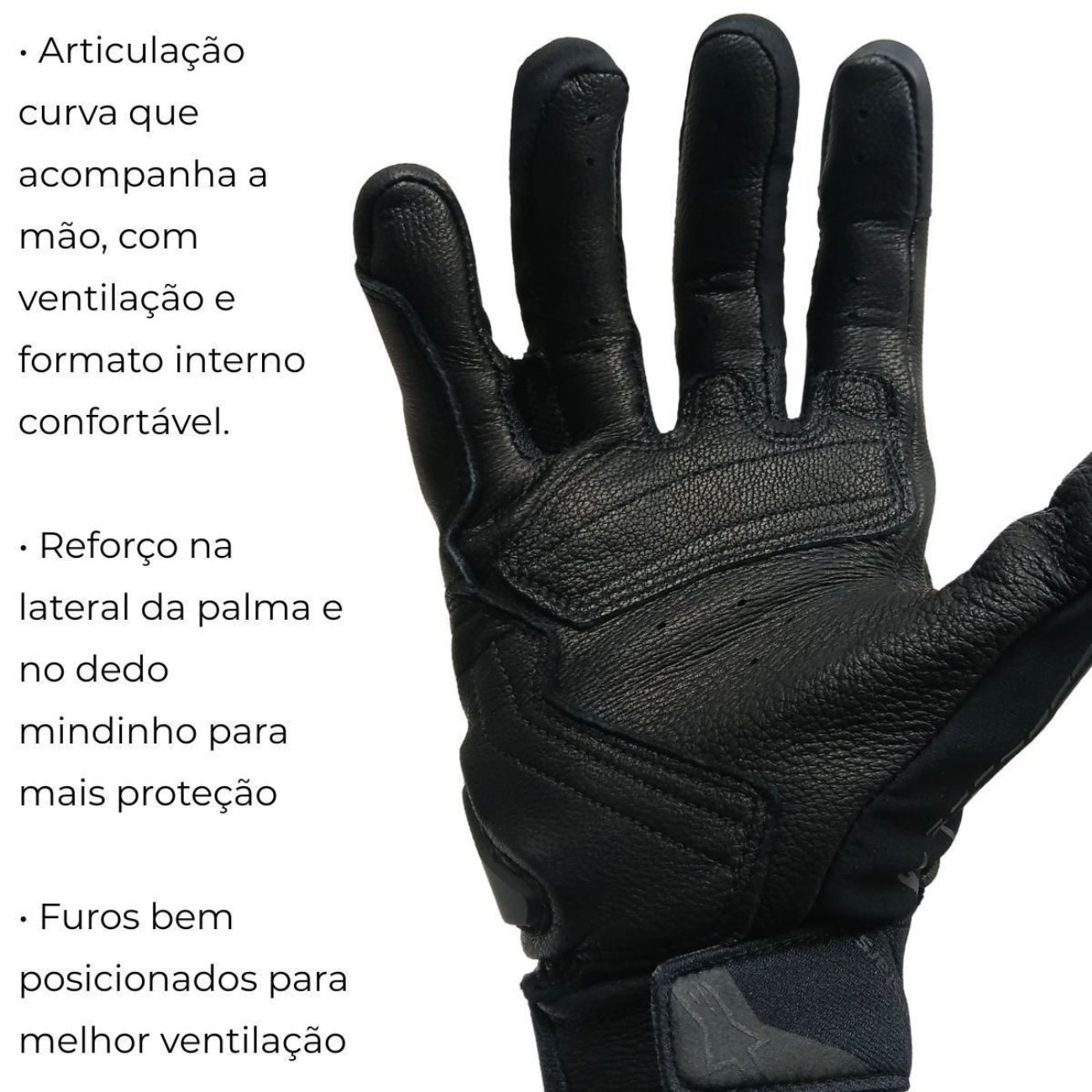 Luva Motociclista Alpinestars SP X 7 Air Preta Preta