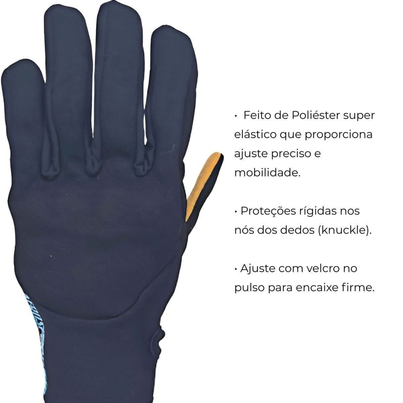 Luva Motociclista Urbana ASW 365 Preta Marrom Feminina Premium