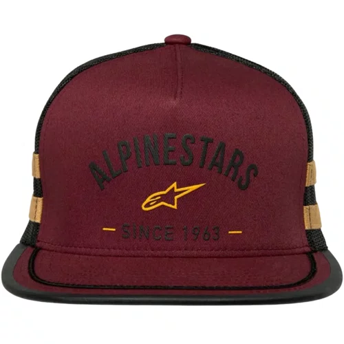 Boné Alpinestars Backline Trucker Vinho Preto Mostarda