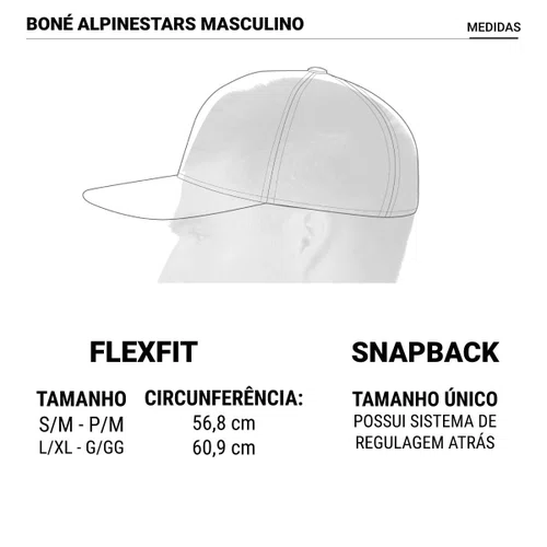 Bone Alpinestars Blaze Flexfit Ag Preto Branco