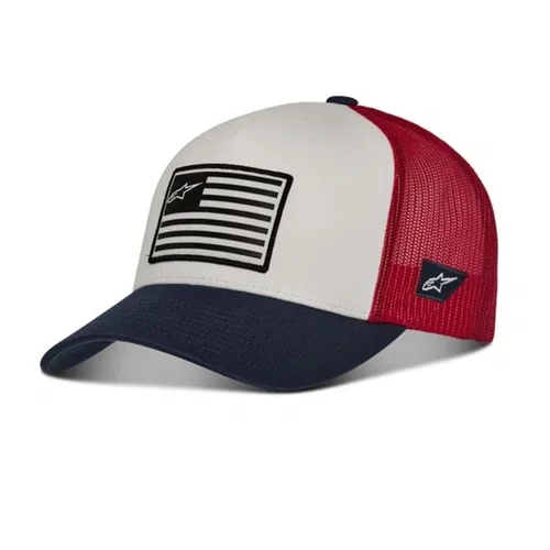 Bone Alpinestars Flag Snapback Branco Azul Marinho Vermelho