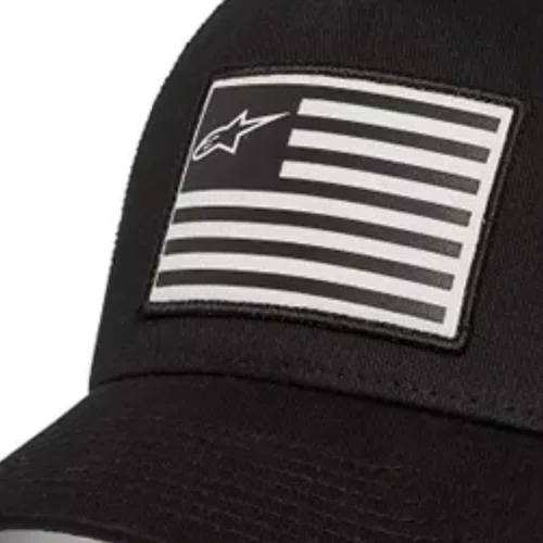Bone Alpinestars Flag Snapback Preto Preto Black Original