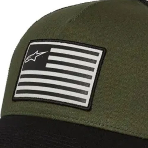 Bone Alpinestars Flag Snapback Verde Militar Preto