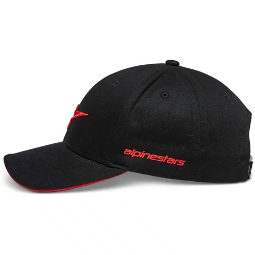 Bone Alpinestars Rostrum Snapback Preto Vermelho