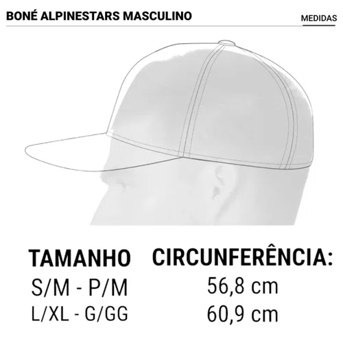 Bone Alpinestars Rostrum Snapback Preto Vermelho