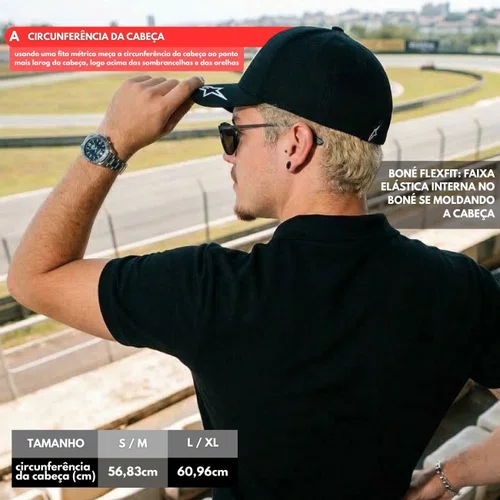 Boné Alpinestars Surpass Preto Flexfit