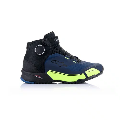 Bota Alpinestars Crx Drystar Preto Azul Escuro Amarelo Fluor