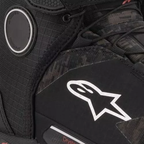 Bota Alpinestars Crx Drystar Preta Camo Vermelha Impermeável Confortável Cross