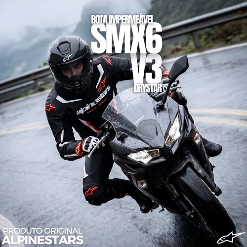 Bota Alpinestars SMX 6 V3 Drystar Preta Vermelha