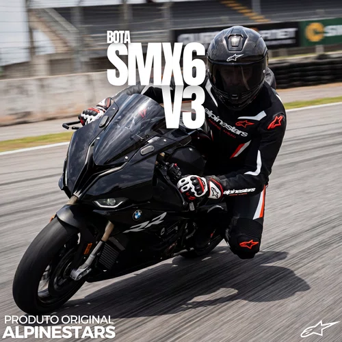 Bota Alpinestars SMX 6 V3 Preta Branca Vermelha Graphic