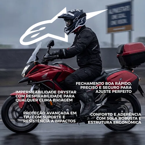 Bota Alpinestars SP X Boa Drystar Preta Cinza Escura
