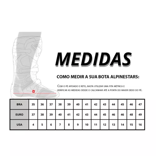 Bota Alpinestars Tech 3 Branco Vermelho Azul Escuro