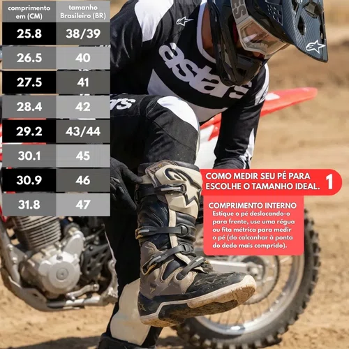 Bota Alpinestars Tech 7 Enduro Preta Cinza Dourada Impermeável