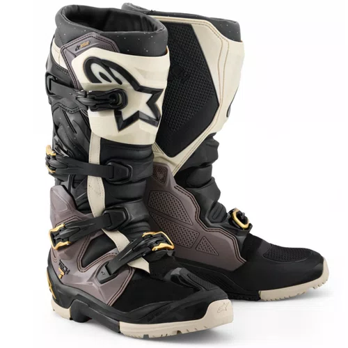 Bota Alpinestars Tech 7 Enduro Preta Cinza Dourada Impermeável