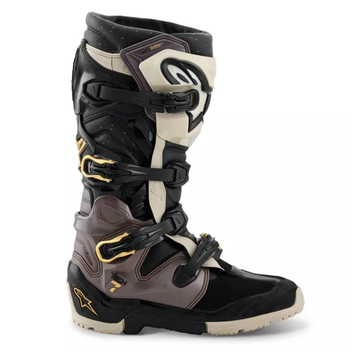 Bota Alpinestars Tech 7 Enduro Preta Cinza Dourada Impermeável
