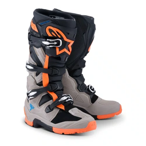 Bota Alpinestars Tech 7 Enduro Preta Cinza Laranja Fluo