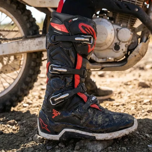 Bota Alpinestars Tech 7 Enduro Preto Vermelho Red Original