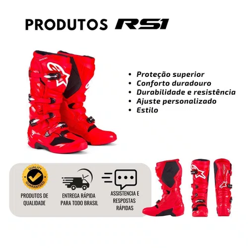 Bota Off Road Alpinestars Tech 7 New Vermelha Red Original