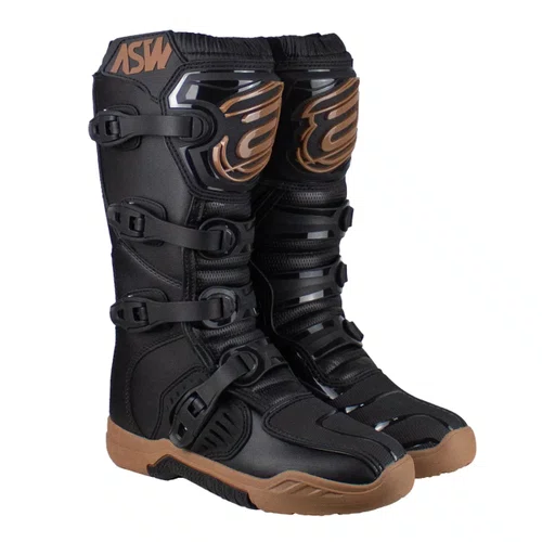 Bota Motocross ASW Image Enduro Preta Marrom