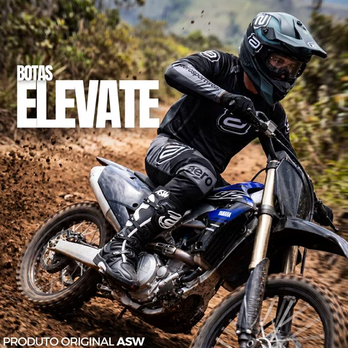 Bota Motocross Asw Elevate Branca Preta