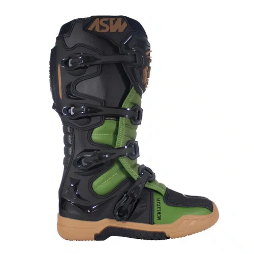 Bota Off Road Asw Elevate Enduro Preta Verde Oliva