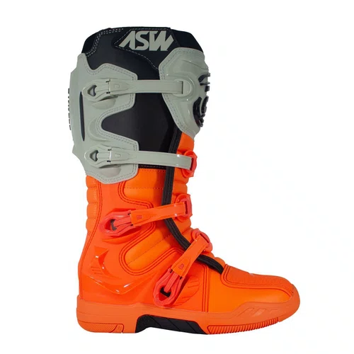 Bota Off Road Asw Elevate Laranja Fluo Cinza Premium Original