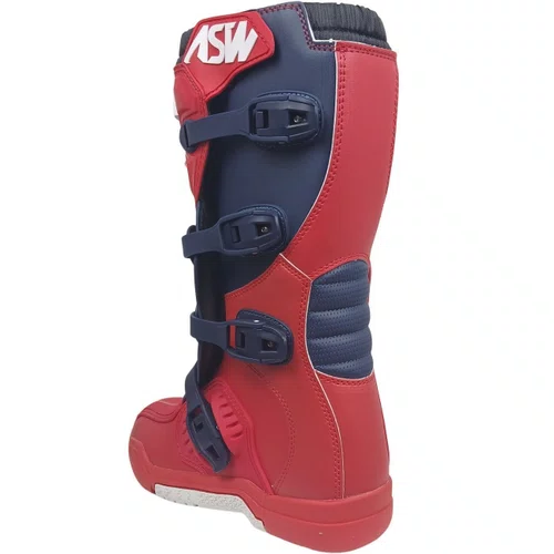 Bota Motocross ASW Image Enduro Vermelho Marinho Branco