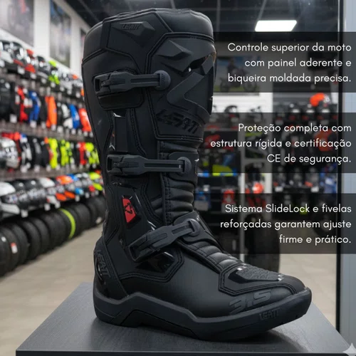 Bota Motocross Leatt 3.5 Preta Cinza