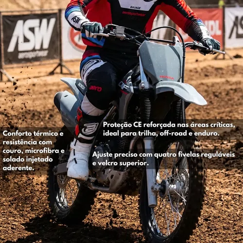 Bota Off Road Asw Elevate Branca Preta Vermelha