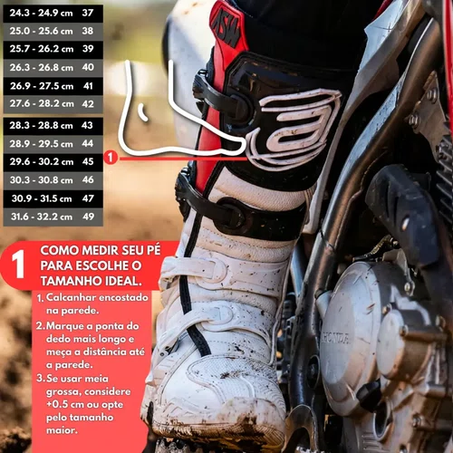 Bota Off Road Asw Elevate Branca Preta Vermelha