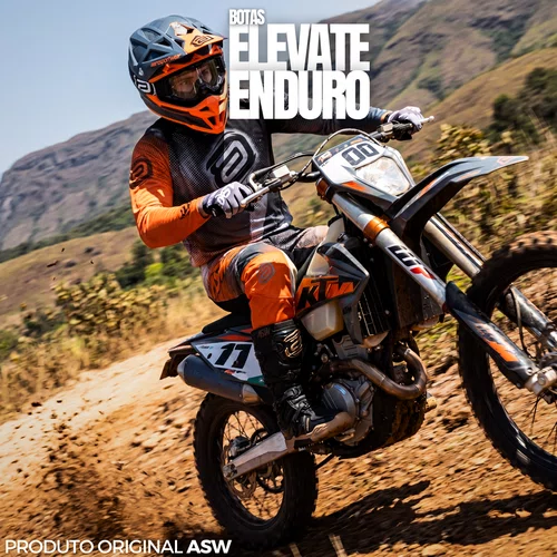Bota Off Road Asw Elevate Enduro Preta Marrom Premium Original